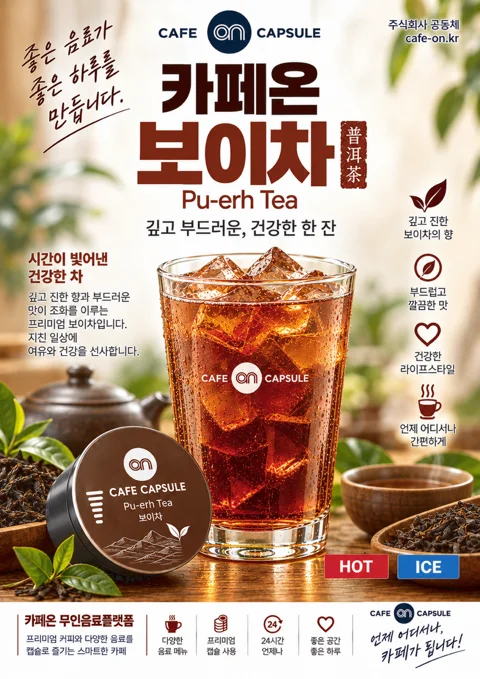 보이차 음료 포스터